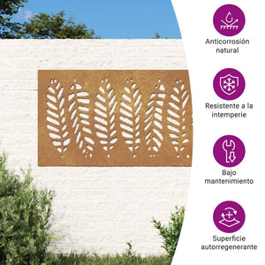 Decorazione Muro da Giardino 105x55 cm Foglia Acciaio Corten 824500