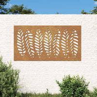 Decorazione Muro da Giardino 105x55 cm Foglia Acciaio Corten 824500