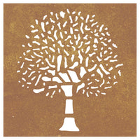 Decorazione Muro da Giardino 55x55 cm Albero in Acciaio Corten