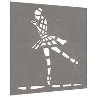 Decorazione Muro Giardino 55x55 cm Ballerina in Acciaio Cortencod mxl 130668