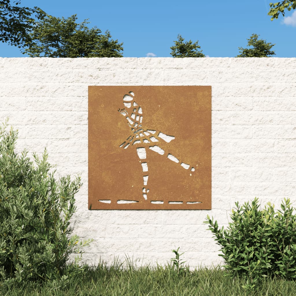 Decorazione Muro Giardino 55x55 cm Ballerina in Acciaio Corten 824503