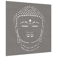 Decorazione Muro Giardino 55x55 cm Testa Buddha Acciaio Cortencod mxl 106755