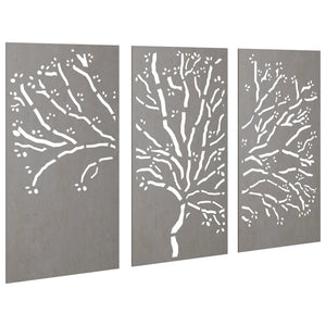 Decorazioni Muro Giardino 3pz 105x55 cm Albero Acciaio Cortencod mxl 82780
