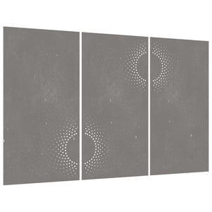 Decorazioni Muro da Giardino 3 pz 105x55 cm Sole Acciaio Corten 824512