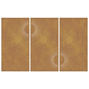 Decorazioni Muro da Giardino 3 pz 105x55 cm Sole Acciaio Corten 824512