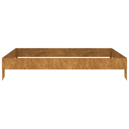 Vaso per fioriera aiuola rialzata piante fiori terrazzo giardino giardino 100 x 100 x 18,5 cm acciaio corten marrone 02_0039258