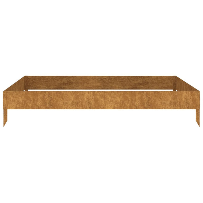 Vaso per fioriera aiuola rialzata piante fiori terrazzo giardino giardino 100 x 100 x 18,5 cm acciaio corten marrone 02_0039258