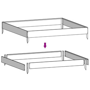 Vaso per fioriera aiuola rialzata piante fiori terrazzo giardino giardino 100 x 100 x 18,5 cm acciaio corten marrone 02_0039258