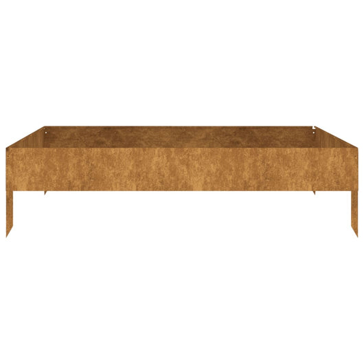 Portavaso per fioriera aiuola rialzata piante fiori terrazzo giardino giardino 100 x 100 x 26 cm acciaio corten marrone 02_0039274