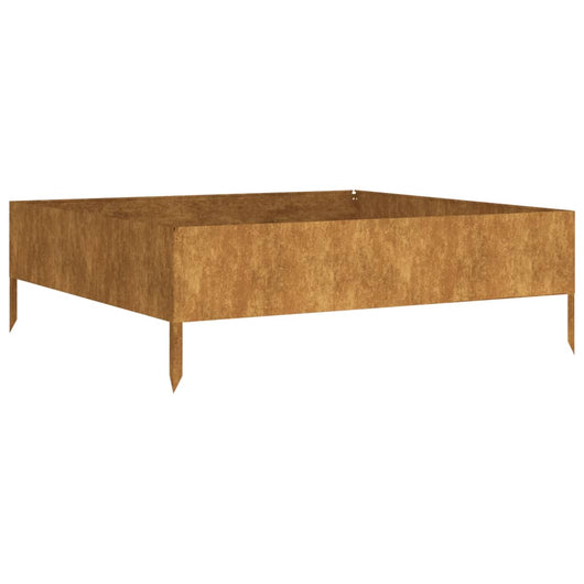 Vassoio per fioriera aiuola rialzata piante fiori terrazzo giardino giardino 100 x 100 x 33,5 cm acciaio corten marrone 02_0039283