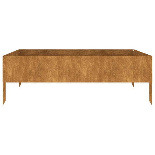 Vassoio per fioriera aiuola rialzata piante fiori terrazzo giardino giardino 100 x 100 x 33,5 cm acciaio corten marrone 02_0039283