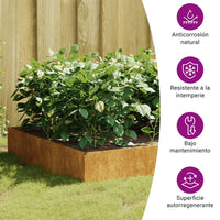 Fioriera Rialzata da Giardino 100x100x33,5 cm in Acciaio Corten 824515