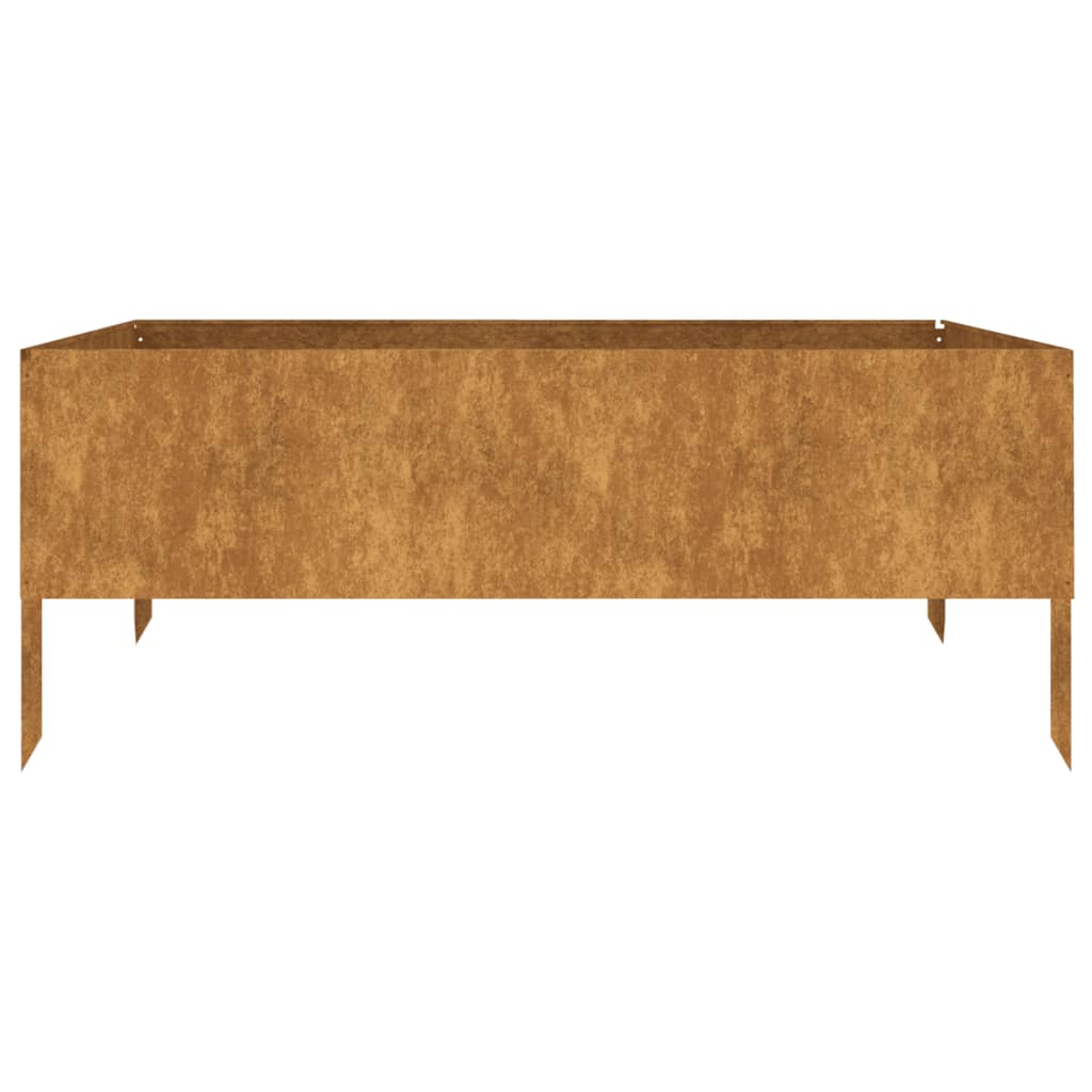 Fioriera Rialzata da Giardino 100x100x41 cm in Acciaio Corten
