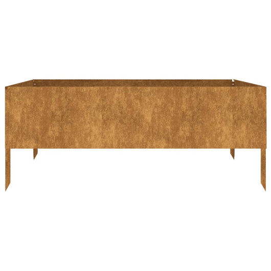 Vassoio per fioriera aiuola rialzata piante fiori terrazzo giardino giardino 100 x 100 x 41 cm acciaio corten marrone 02_0039291