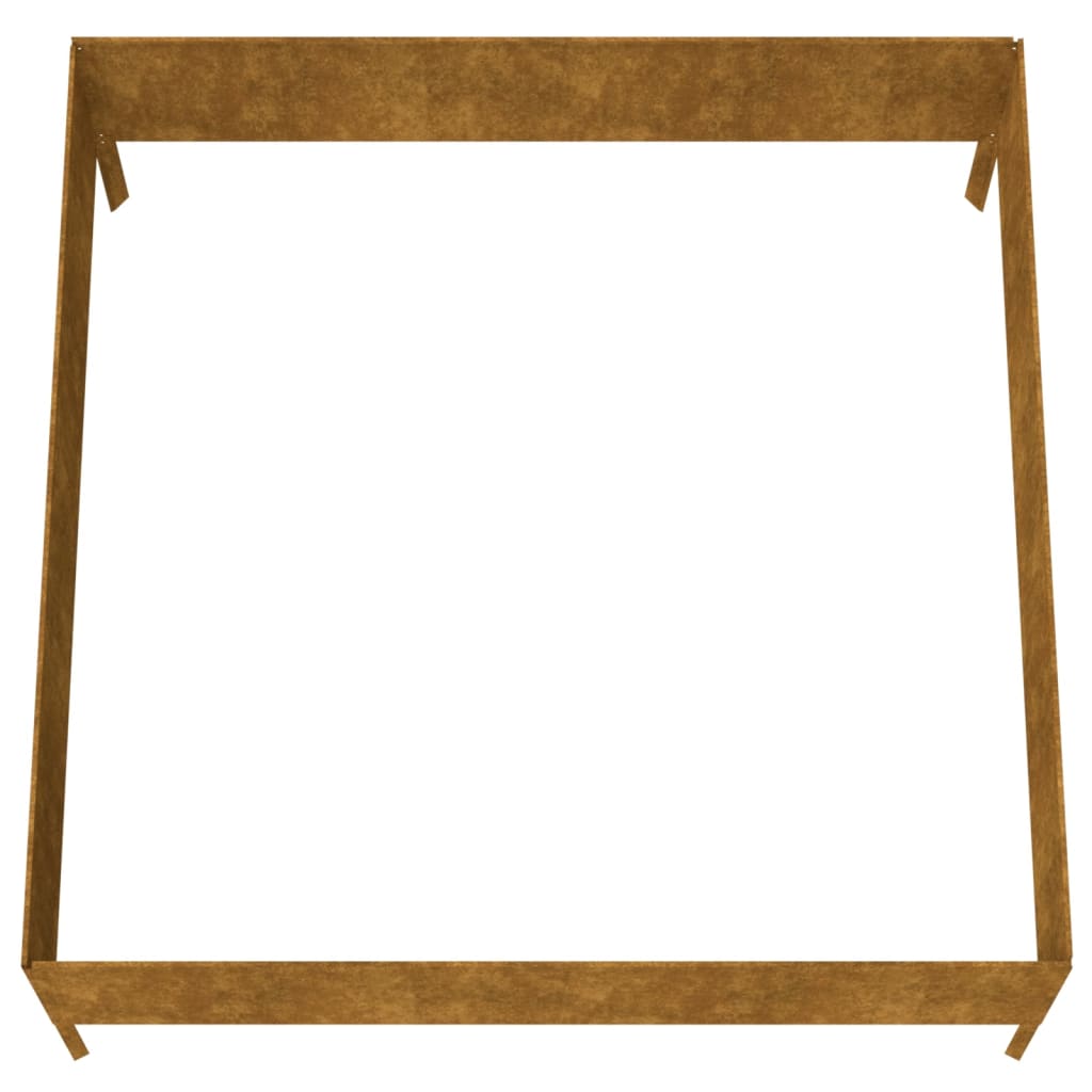 Fioriera Rialzata da Giardino 100x100x41 cm in Acciaio Corten