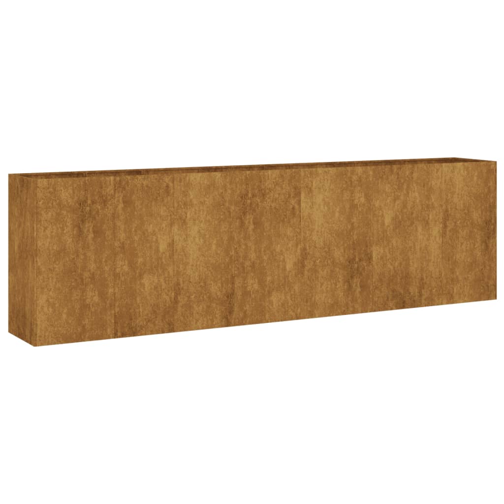Portavaso per fioriera aiuola rialzata piante fiori terrazzo giardino giardino 280 x 40 x 80 cm acciaio corten marrone 02_0039419
