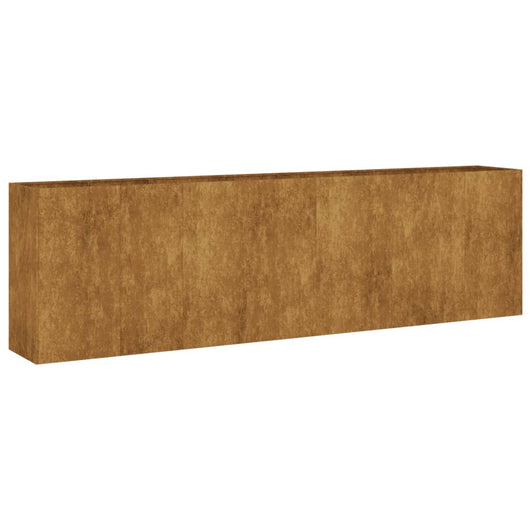 Portavaso per fioriera aiuola rialzata piante fiori terrazzo giardino giardino 280 x 40 x 80 cm acciaio corten marrone 02_0039419