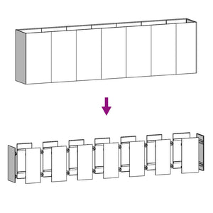 Fioriera Rialzata da Giardino-Vaso da giardino 280x40x80 cm in Acciaio Corten