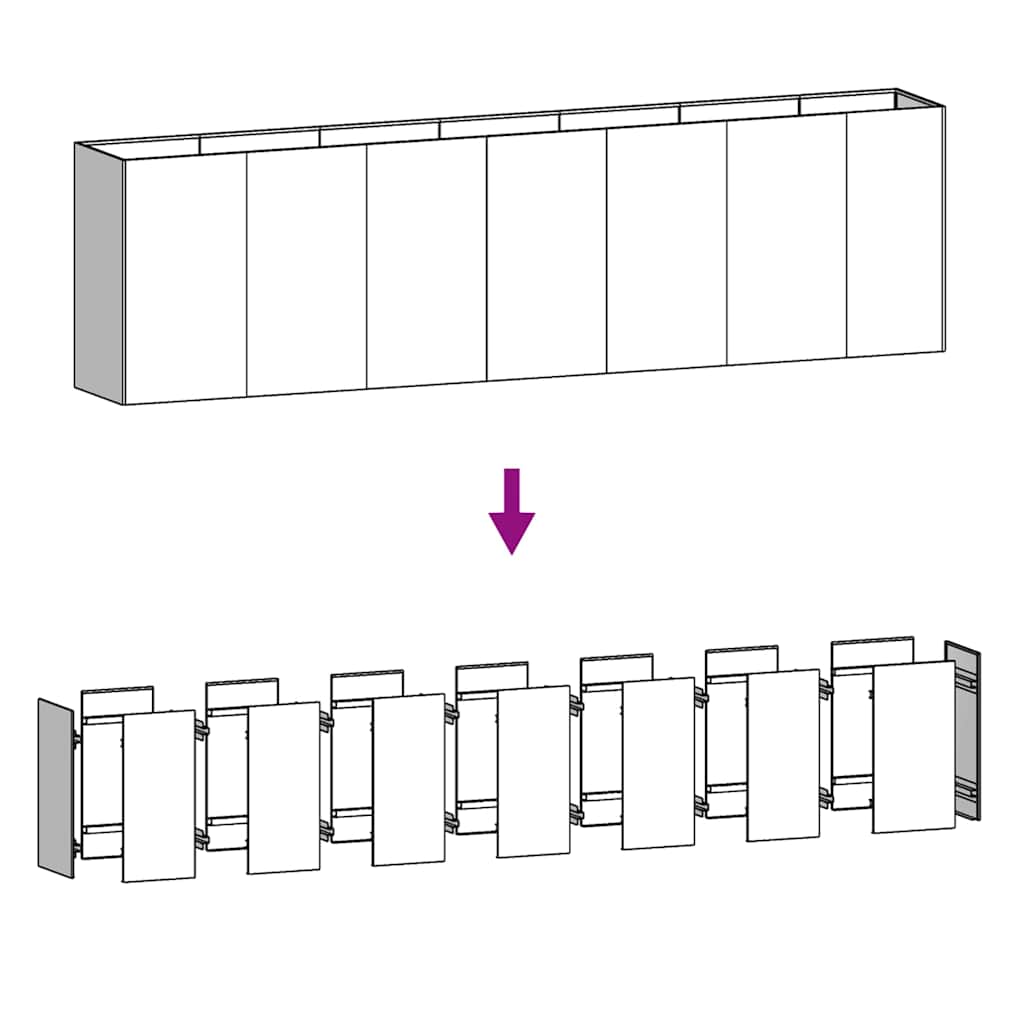 Fioriera Rialzata da Giardino 280x40x80 cm in Acciaio Corten 824528