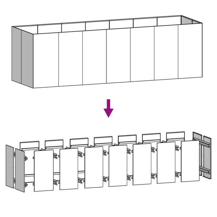 Fioriera Rialzata da Giardino 280x80x80 cm in Acciaio Corten 824540