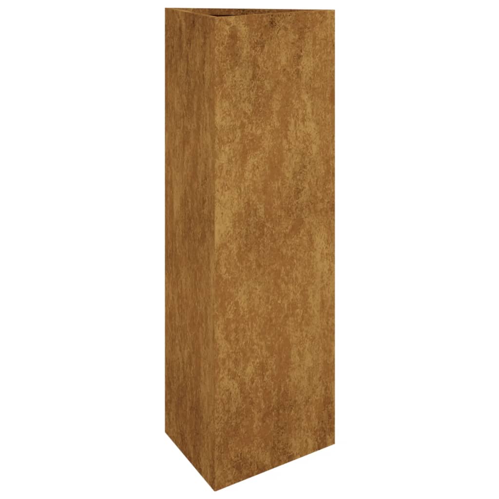 Vassoio per fioriera aiuola rialzata piante fiori terrazzo giardino 30 x 26 x 75 cm acciaio corten marrone 02_0037481