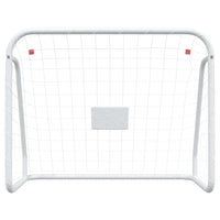 Porta da Calcio con Rete Bianca 125x96x60 cm Acciaio Poliesterecod mxl 83050