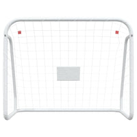 Porta da Calcio con Rete Bianca 125x96x60 cm Acciaio Poliestere 93732