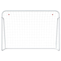 Porta da Calcio con Rete Bianca 214x75x152cm Acciaio Poliestere cod mxl 117618