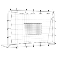 Rete Rimbalzante Calcio Bianca e Nera 184x61x123cm Acciaio e PE 93735