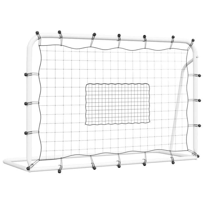 Rete Rimbalzante Calcio Bianca e Nera 184x61x123cm Acciaio e PE 93735