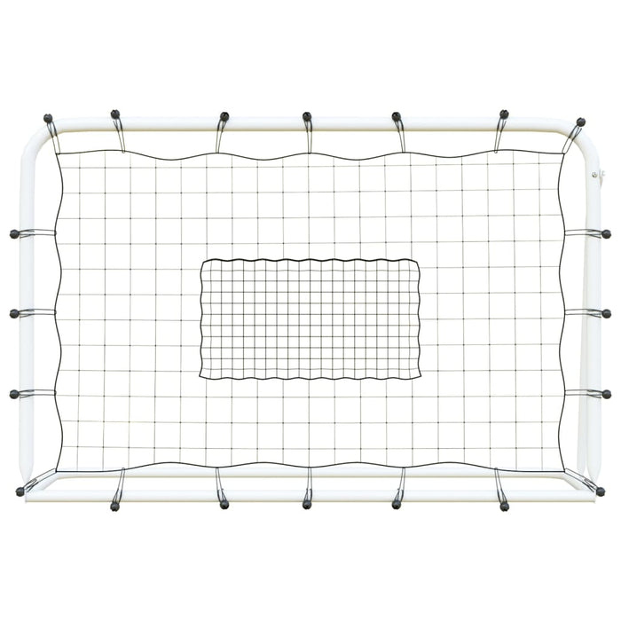 Rete Rimbalzante Calcio Bianca e Nera 184x61x123cm Acciaio e PE 93735