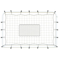 Rete Rimbalzante Calcio Bianca e Nera 184x61x123cm Acciaio e PE