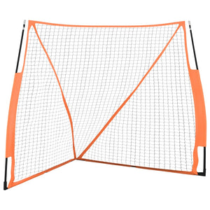 Rete Baseball Arancione e Nera 183x182x183cm Acciaio Poliestere 93737