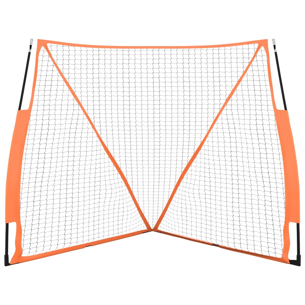 Rete Baseball Arancione e Nera 183x182x183cm Acciaio Poliestere 93737