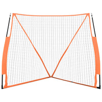 Rete Baseball Arancione e Nera 183x182x183cm Acciaio Poliestere 93737