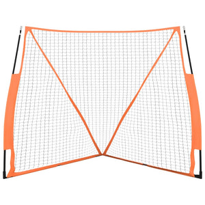 Rete Baseball Arancione e Nera 183x182x183cm Acciaio Poliestere 93737