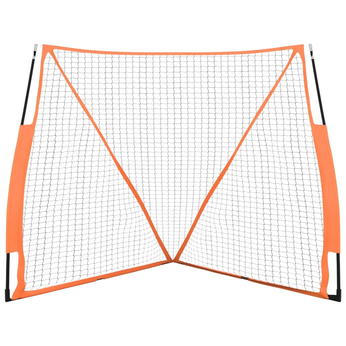 Rete Baseball Arancione e Nera 183x182x183cm Acciaio Poliestere 93737