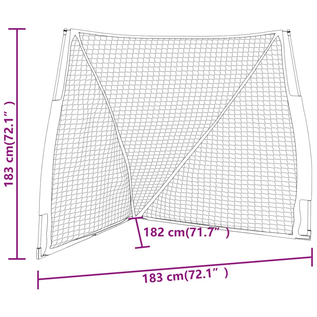 Rete Baseball Arancione e Nera 183x182x183cm Acciaio Poliestere 93737