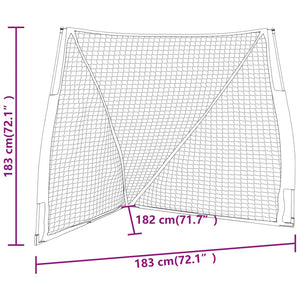 Rete Baseball Arancione e Nera 183x182x183cm Acciaio Poliestere 93737