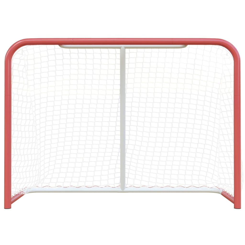 Porta Hockey Rete Rossa Bianca 153x60x118cm Acciaio Poliestere cod mxl 128218