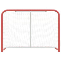Porta Hockey Rete Rossa Bianca 153x60x118cm Acciaio Poliestere cod mxl 128218