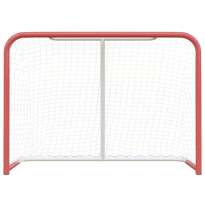 Porta Hockey Rete Rossa Bianca 153x60x118cm Acciaio Poliestere cod mxl 128218