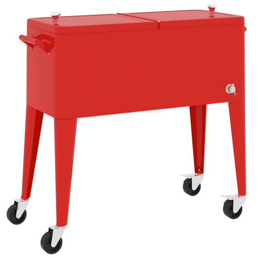 Carrello Porta Ghiaccio su Ruote Rosso 92x43x89 cmcod mxl 126566