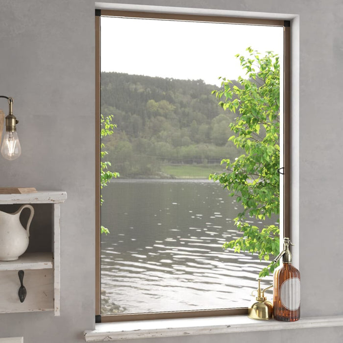 Zanzariera per Finestre Marrone 80x120 cm 153834