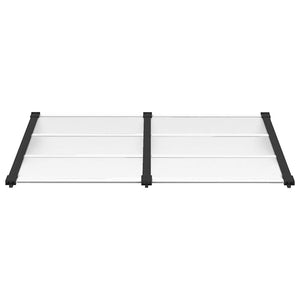 Tettoia per Porta Nero e Trasparente 152,5x90 cm Policarbonato 153684