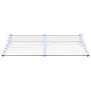 Tettoia per Porta Grigio e Trasparente 152,5x90cm Policarbonato 153691
