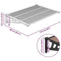 Tettoia per Porta Nera 122x90 cm in Policarbonato 153697