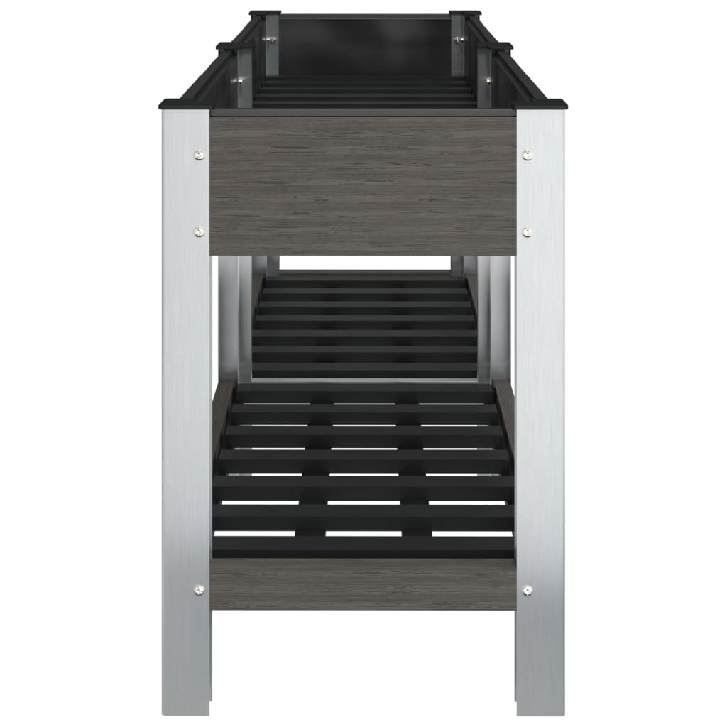 Fioriera Rialzata Giardino con Ripiano Grigia 175x50x75 cm WPC 362572