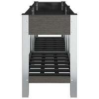 Fioriera Rialzata Giardino con Ripiano Grigia 175x50x75 cm WPC 362572