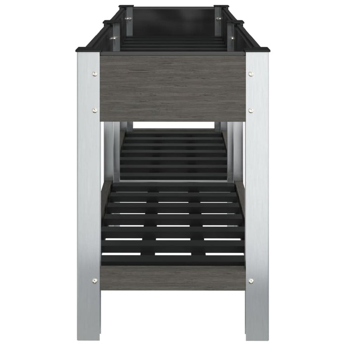 Fioriera Rialzata Giardino con Ripiano Grigia 175x50x75 cm WPC 362572